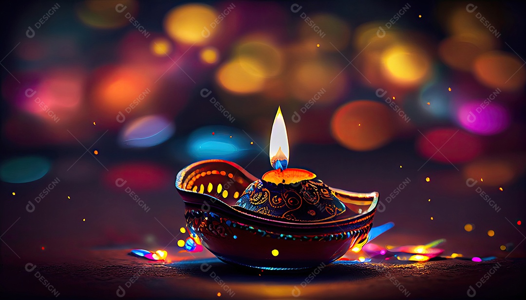 Diwali o triunfo da luz e bondade Festival hindu das luzes celebração Diya lamparinas a óleo 24 de outubro.