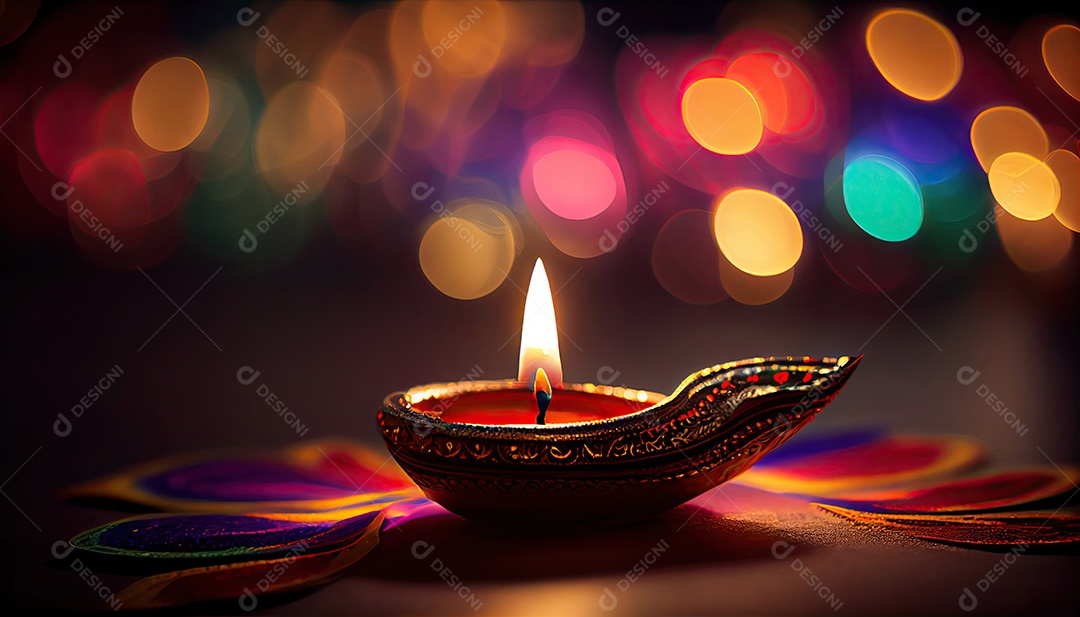 Diwali o triunfo da luz e bondade Festival hindu das luzes celebração Diya lamparinas a óleo 24 de outubro.