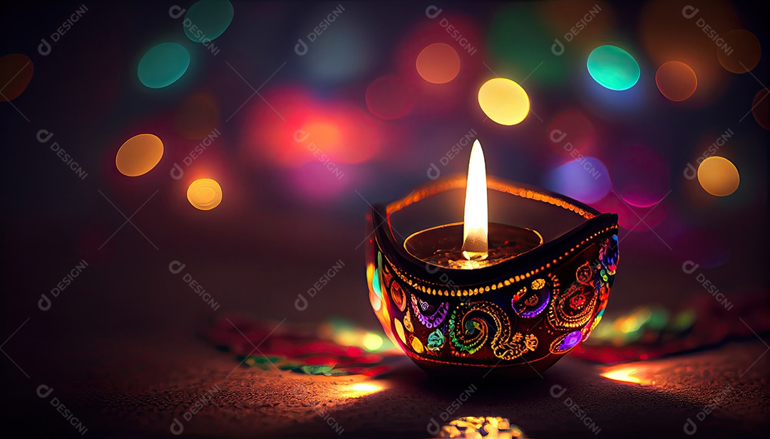 Diwali o triunfo da luz e bondade Festival hindu das luzes celebração Diya lamparinas a óleo 24 de outubro.