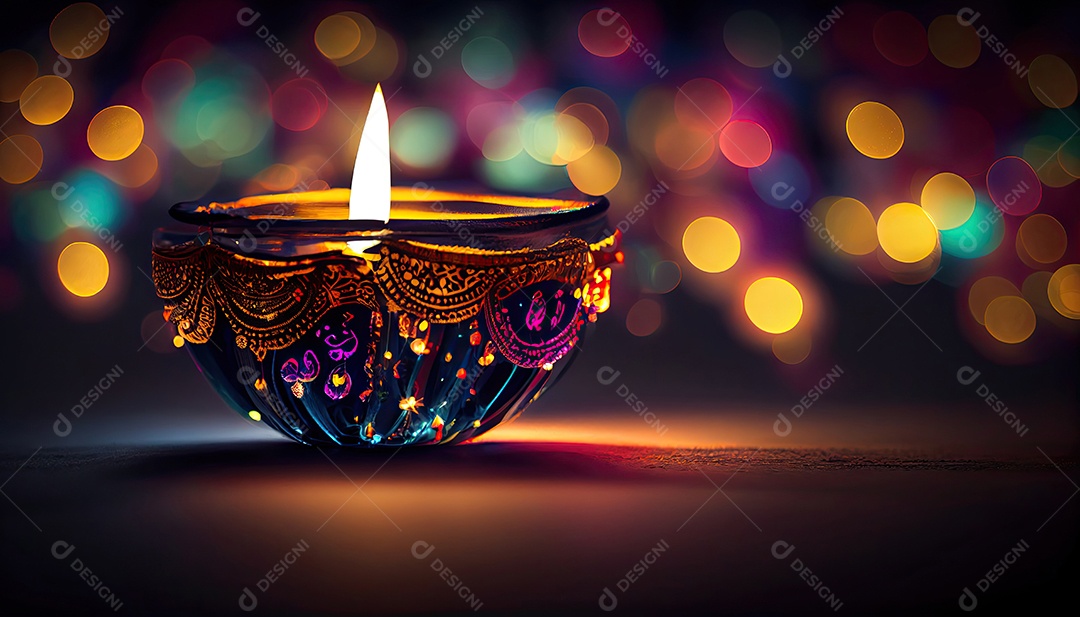 Diwali o triunfo da luz e bondade Festival hindu das luzes celebração Diya lamparinas a óleo 24 de outubro.