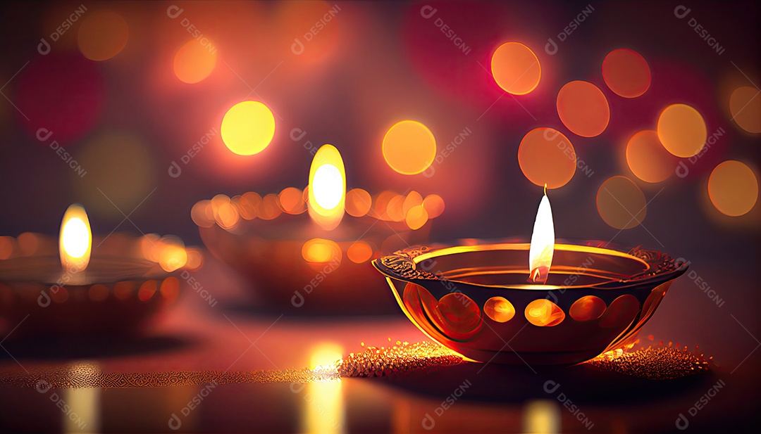 Diwali o triunfo da luz e bondade Festival hindu das luzes celebração Diya lamparinas a óleo 24 de outubro.