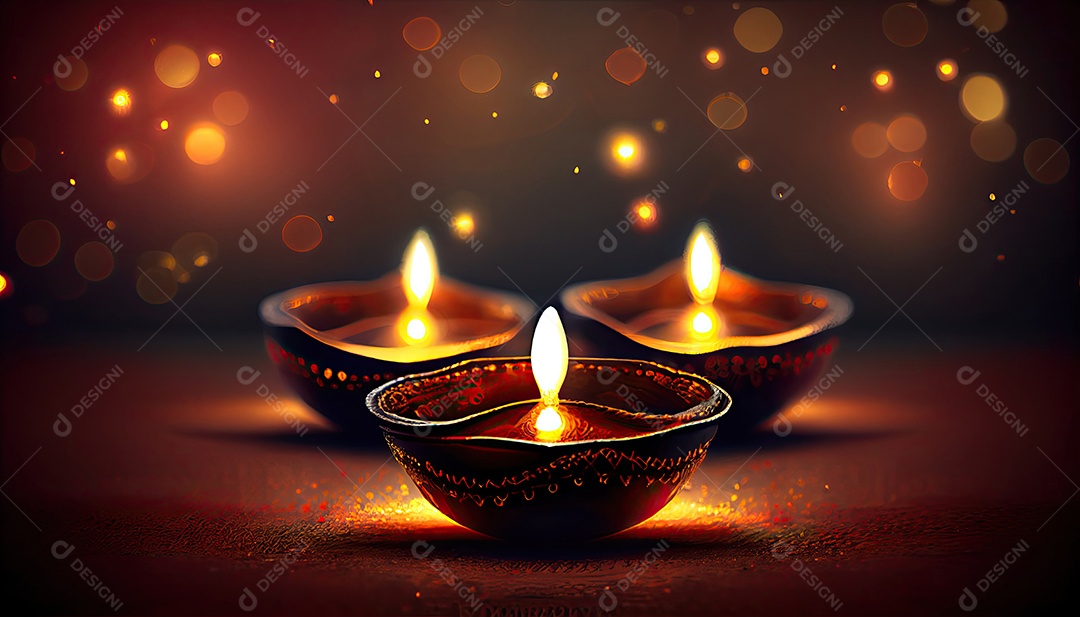 Diwali o triunfo da luz e bondade Festival hindu das luzes celebração Diya lamparinas a óleo 24 de outubro.