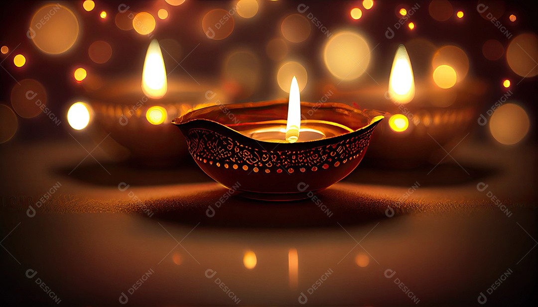 Diwali o triunfo da luz e bondade Festival hindu das luzes celebração Diya lamparinas a óleo 24 de outubro.