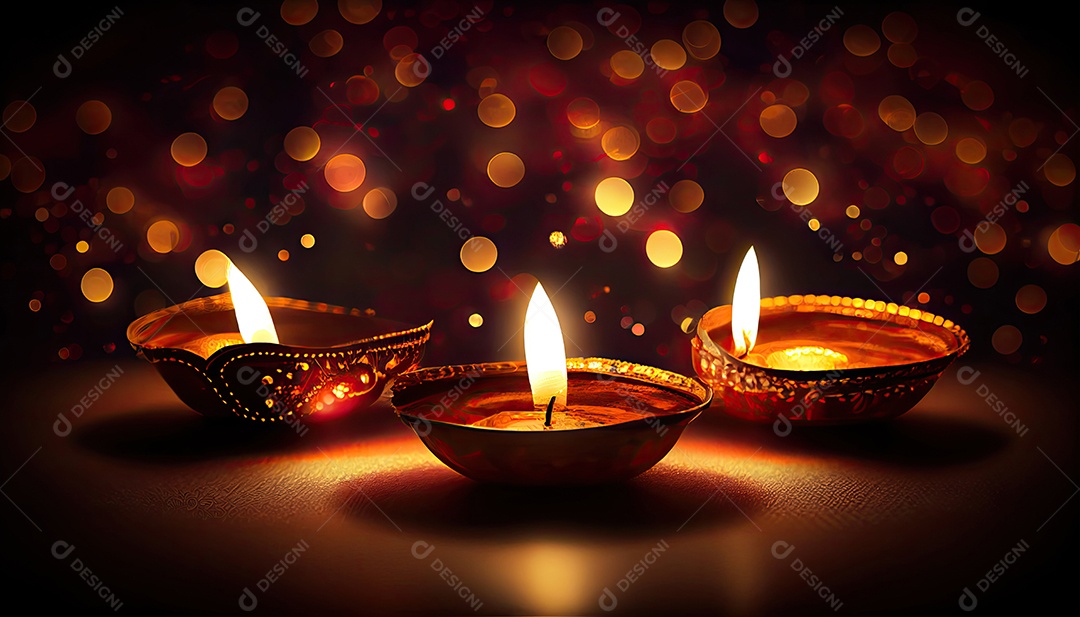 Diwali o triunfo da luz e bondade Festival hindu das luzes celebração Diya lamparinas a óleo 24 de outubro.