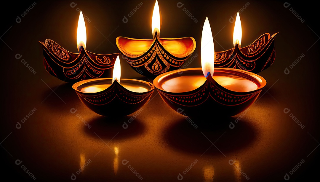 Diwali o triunfo da luz e bondade Festival hindu das luzes celebração Diya lamparinas a óleo 24 de outubro.