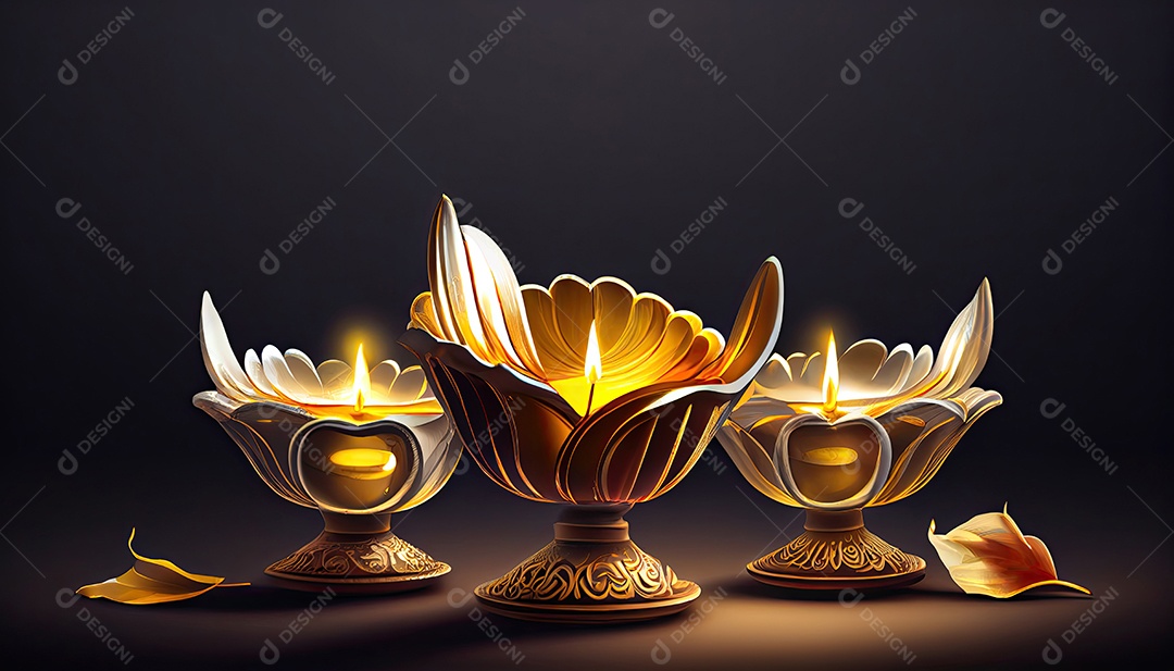 Diwali o triunfo da luz e bondade Festival hindu das luzes celebração Diya lamparinas a óleo 24 de outubro.