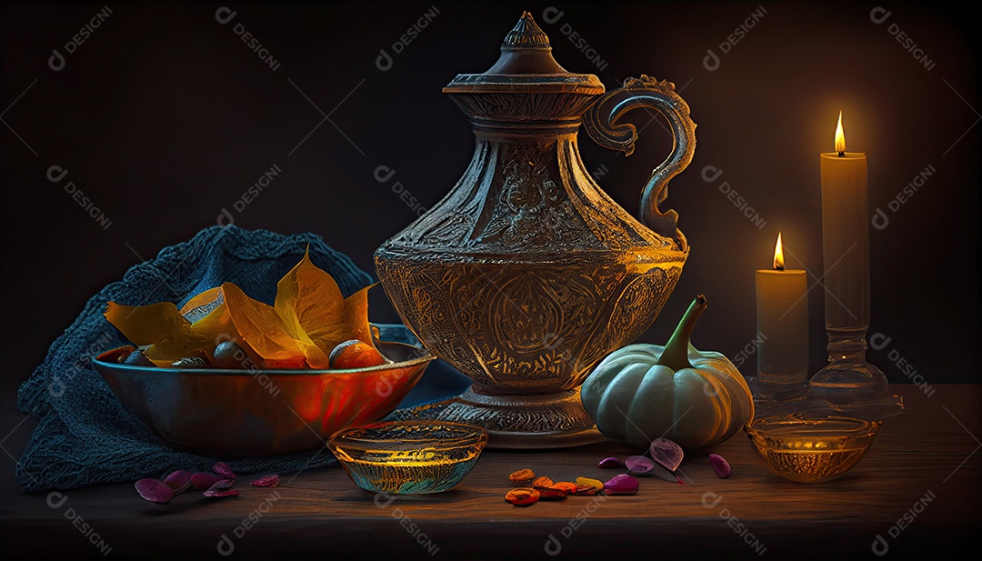 Diwali o triunfo da luz e bondade Festival hindu das luzes celebração Diya lamparinas a óleo 24 de outubro.