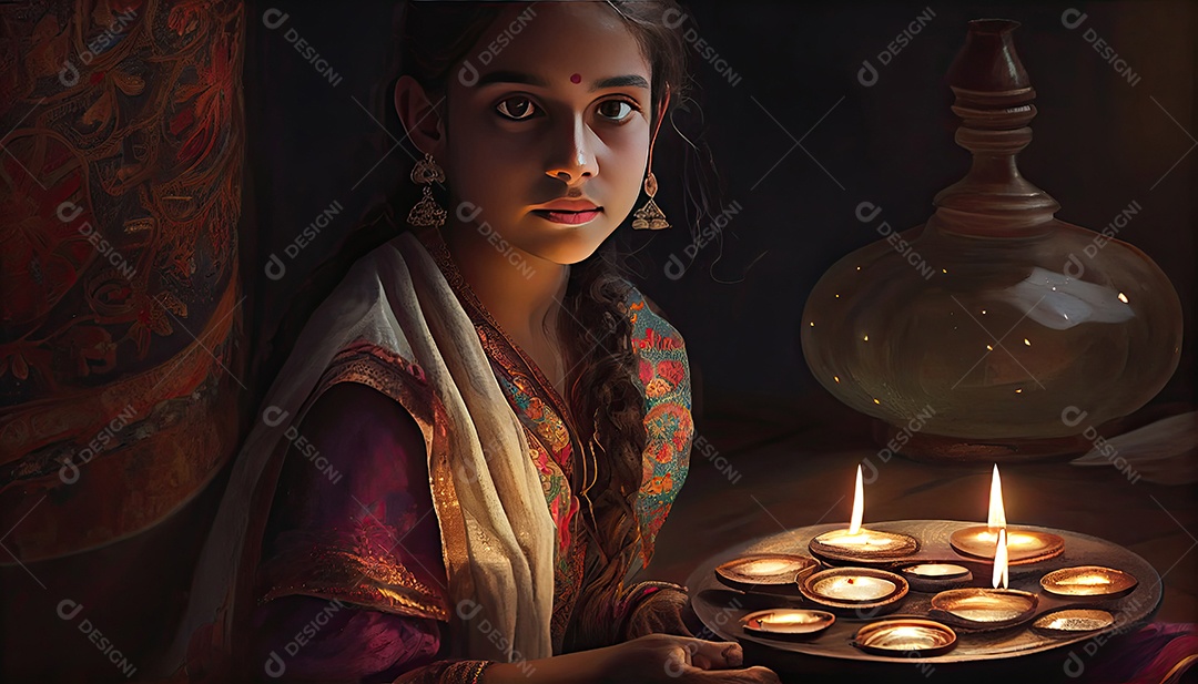 Diwali o triunfo da luz e bondade Festival hindu das luzes celebração Diya lamparinas a óleo 24 de outubro.