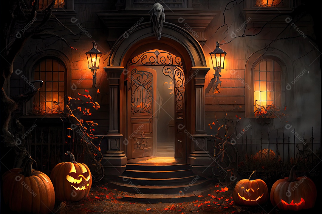 Dia de Halloween olhos de Jack O lanternas doces ou travessuras Samhain Todas as Relíquias véspera de todos os santos assustador Horror Fantasma Demônio background 31 de outubro.