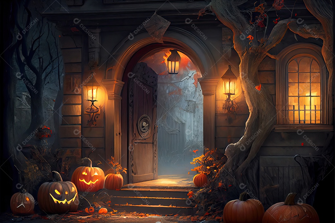 Dia de Halloween olhos de Jack O lanternas doces ou travessuras Samhain Todas as Relíquias véspera de todos os santos assustador Horror Fantasma Demônio background 31 de outubro.