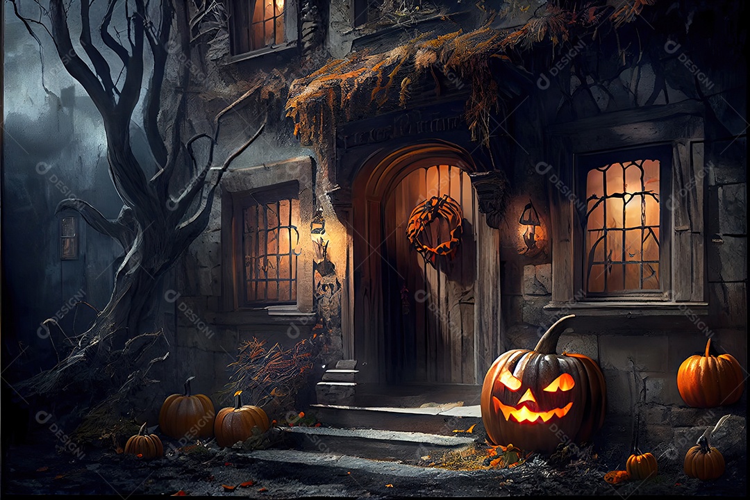 Dia de Halloween olhos de Jack O lanternas doces ou travessuras Samhain Todas as Relíquias véspera de todos os santos assustador Horror Fantasma Demônio background 31 de outubro.