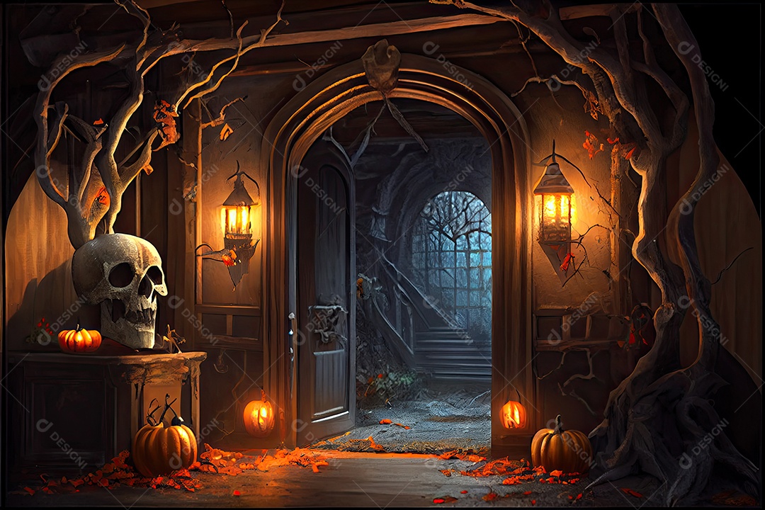 Dia de Halloween olhos de Jack O lanternas doces ou travessuras Samhain Todas as Relíquias véspera de todos os santos assustador Horror Fantasma Demônio background 31 de outubro.