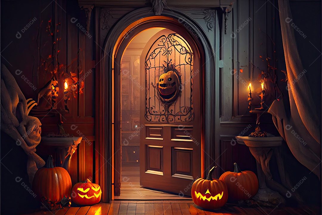 Dia de Halloween olhos de Jack O lanternas doces ou travessuras Samhain Todas as Relíquias véspera de todos os santos assustador Horror Fantasma Demônio background 31 de outubro.