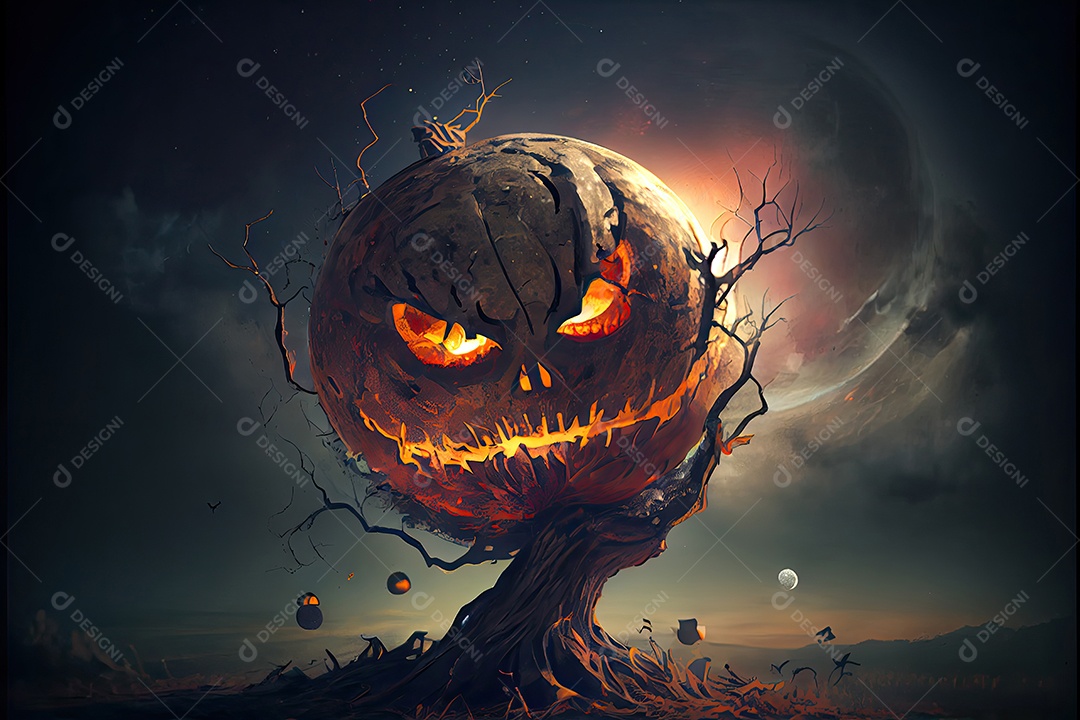Dia de Halloween olhos de Jack O lanternas doces ou travessuras Samhain Todas as Relíquias véspera de todos os santos assustador Horror Fantasma Demônio background 31 de outubro.