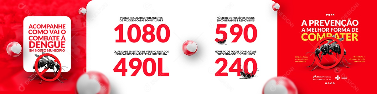 Campanha Publicitária Dengue A Prevenção A Melhor Forma De Combater Carrossel Social Media PSD Editável
