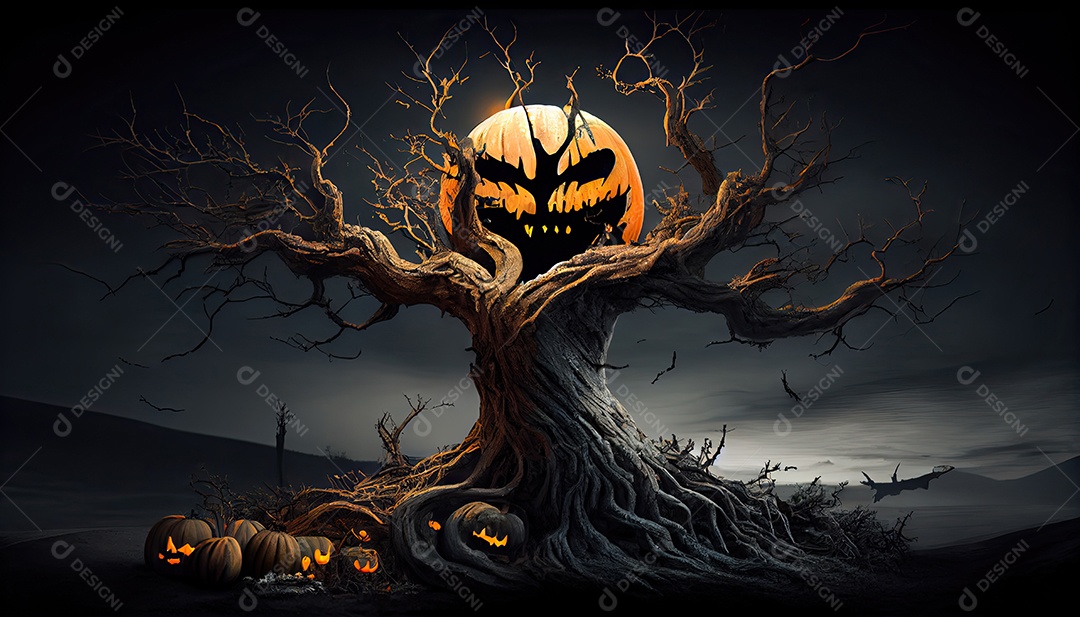 Dia de Halloween olhos de Jack O lanternas doces ou travessuras Samhain Todas as Relíquias véspera de todos os santos Eve All halloween assustador Horror Fantasma Demônio background 31 de outubro.