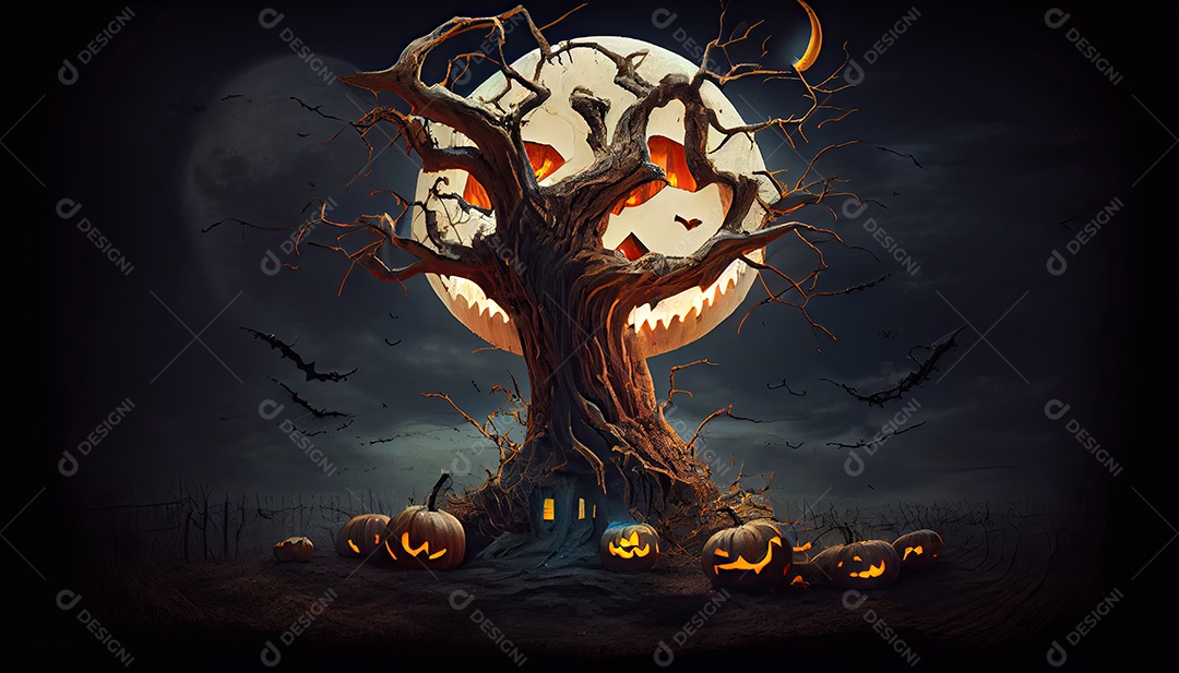 Dia de Halloween olhos de Jack O lanternas doces ou travessuras Samhain Todas as Relíquias véspera de todos os santos Eve All halloween assustador Horror Fantasma Demônio background 31 de outubro.