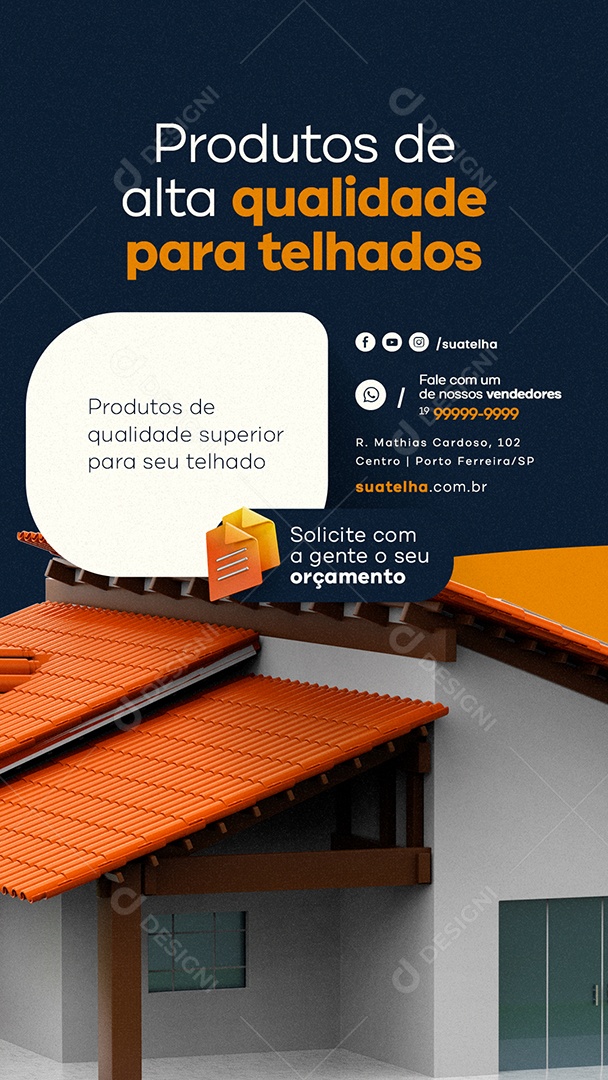 Story Produtos De Alta Qualidade Para Telhados Materiais De Construção Social Media PSD Editável