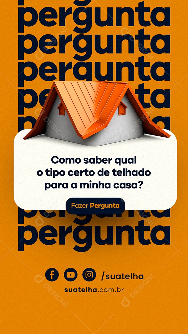 Story Como Saber Qual o Tipo Certo de Telhado Para a Minha Casa Materiais De Construção Social Media PSD Editável