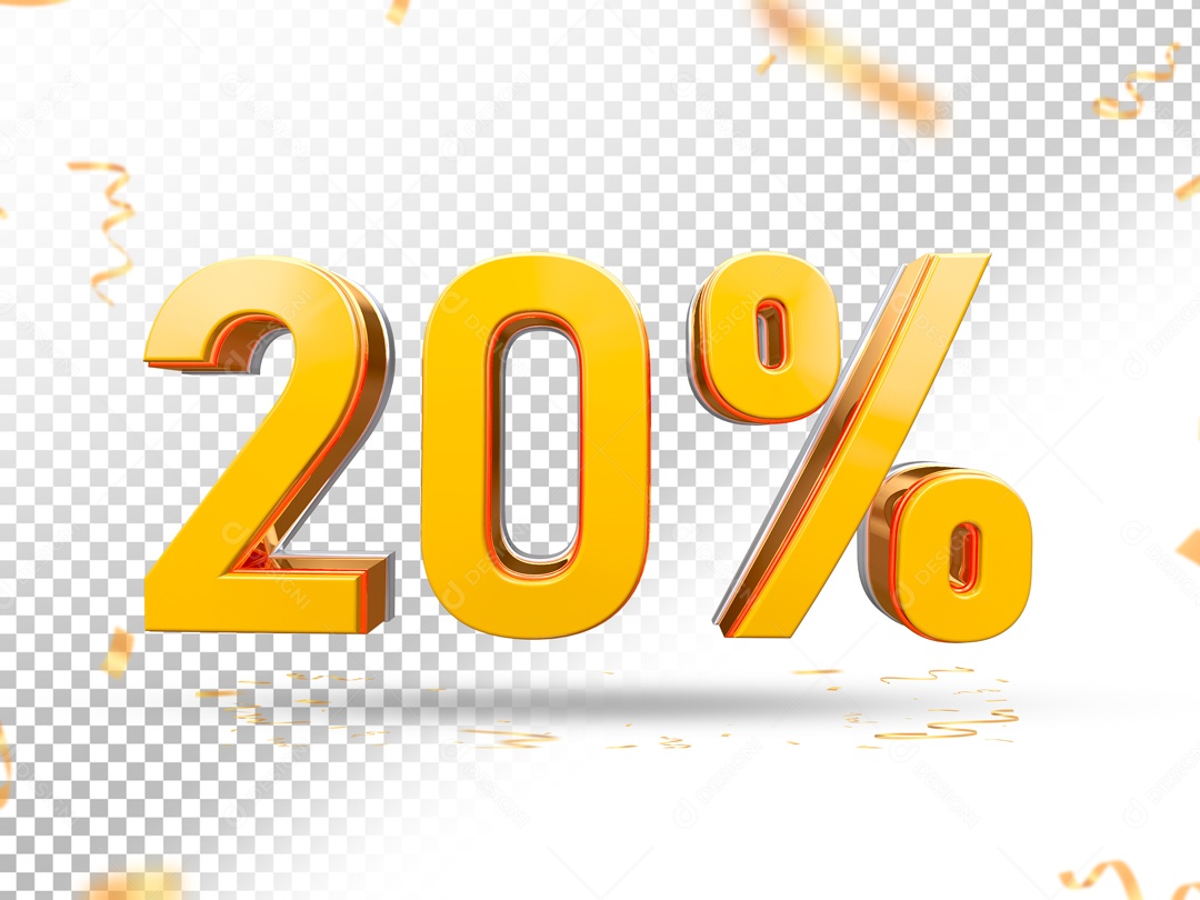 Elemento De Numero Amarelo 20% Para Composição PSD