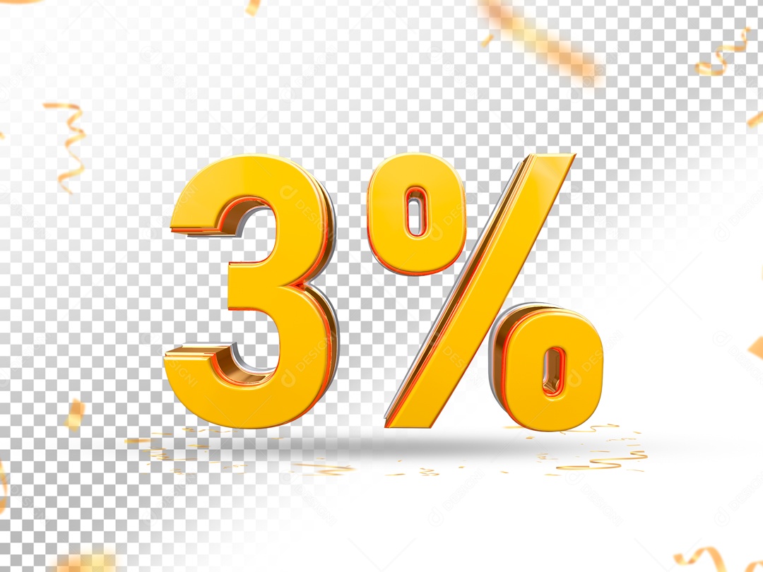 Elemento De Numero Amarelo 3% Para Composição PSD