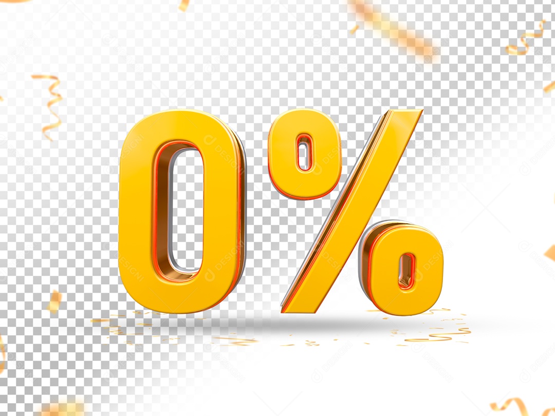 Elemento De Numero Amarelo 0% Para Composição PSD