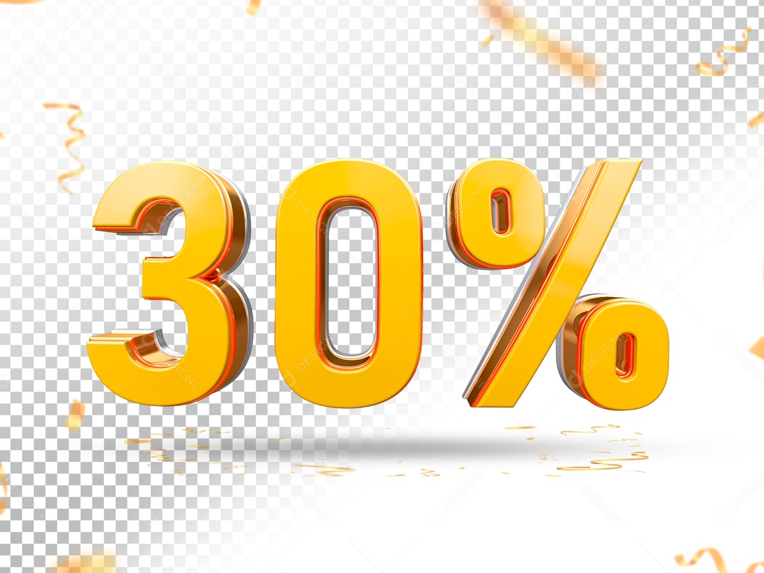 Elemento De Numero Amarelo 30% Para Composição PSD