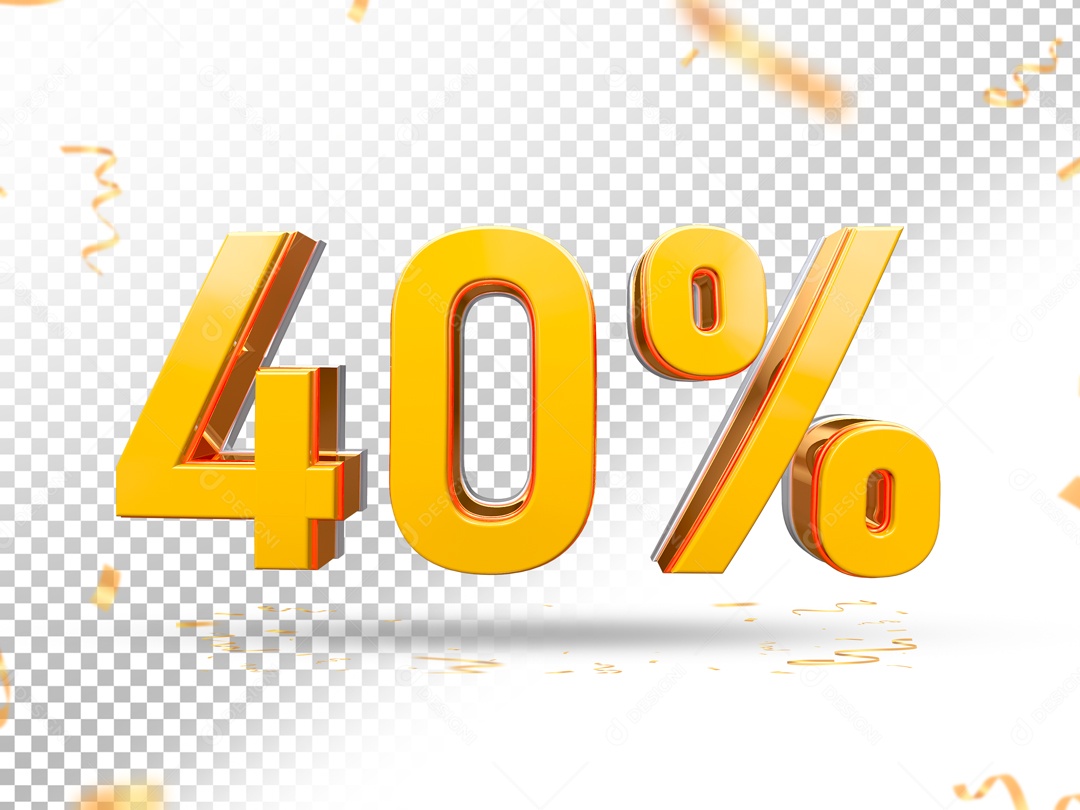 Elemento De Numero Amarelo 40% Para Composição PSD