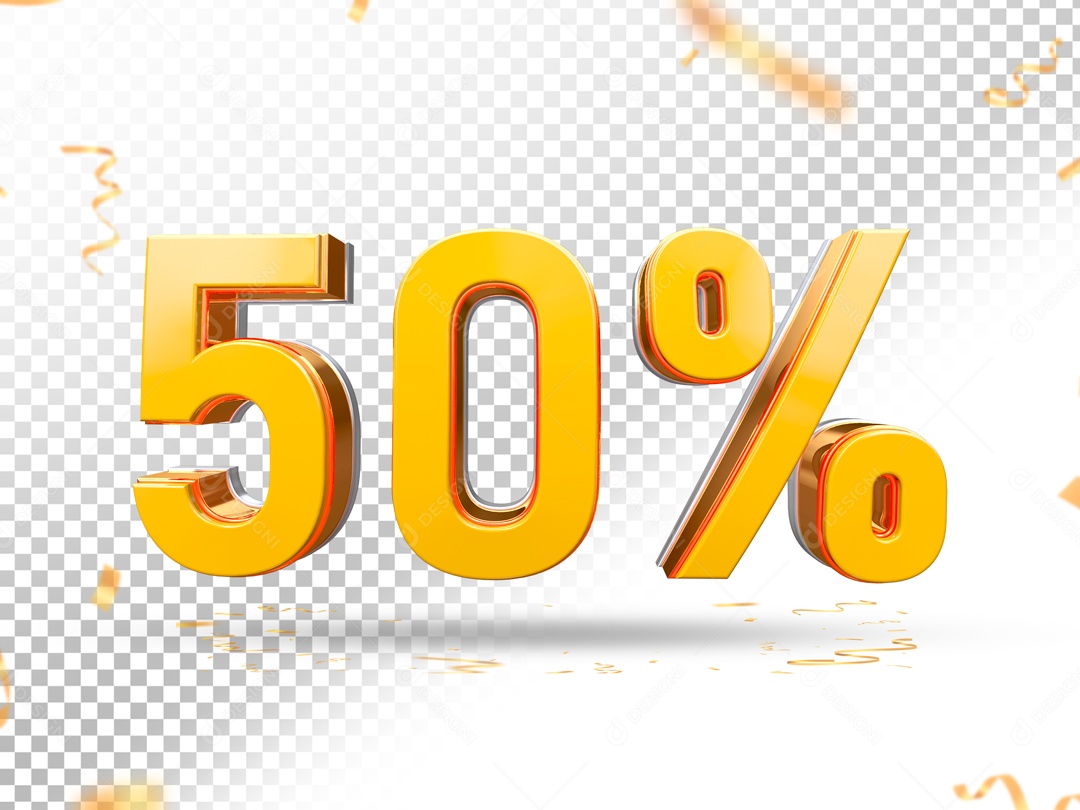 Elemento De Numero Amarelo 50% Para Composição PSD