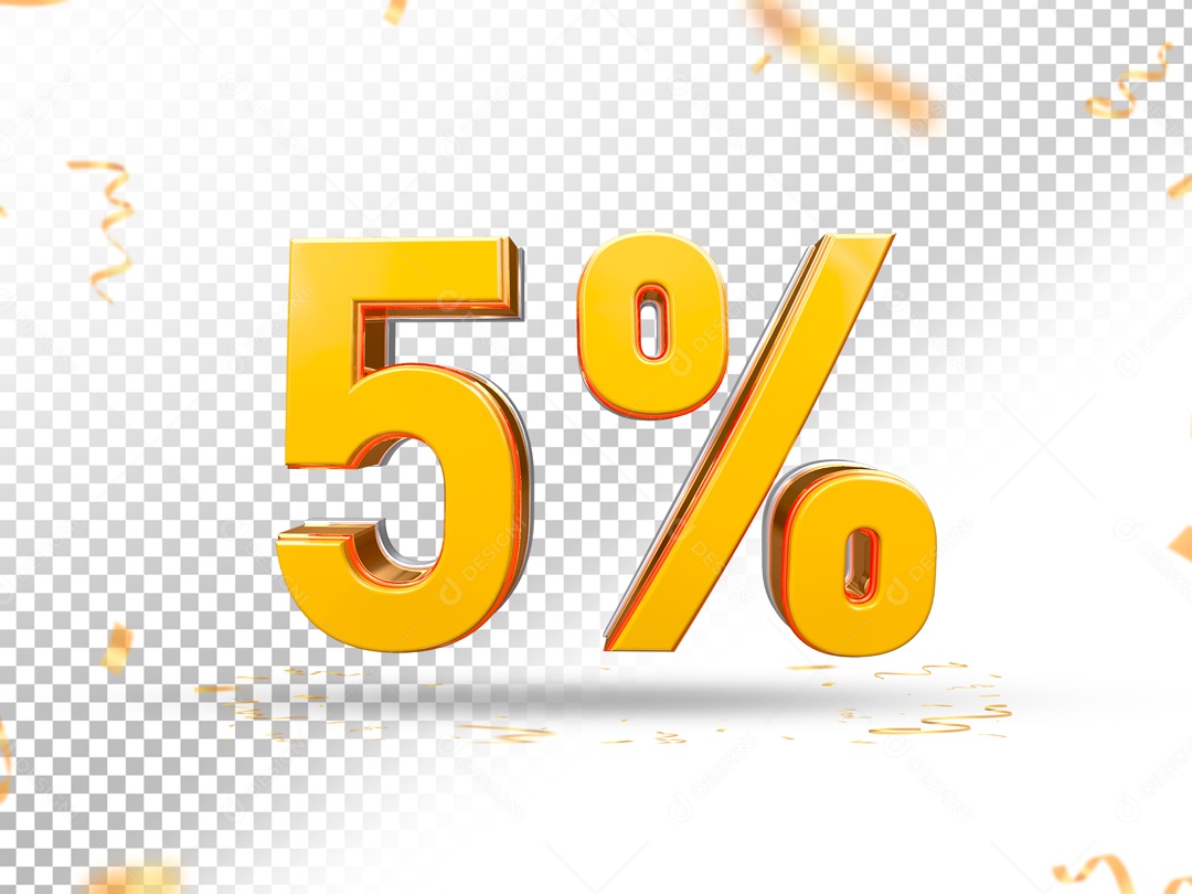 Elemento De Numero Amarelo 5% Para Composição PSD