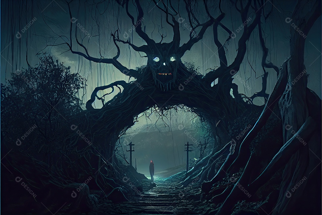 Dia de Halloween olhos de Jack O lanternas doces ou travessuras Samhain Todas as Relíquias véspera de todos os santos Eve All halloween assustador Horror Fantasma Demônio background 31 de outubro.