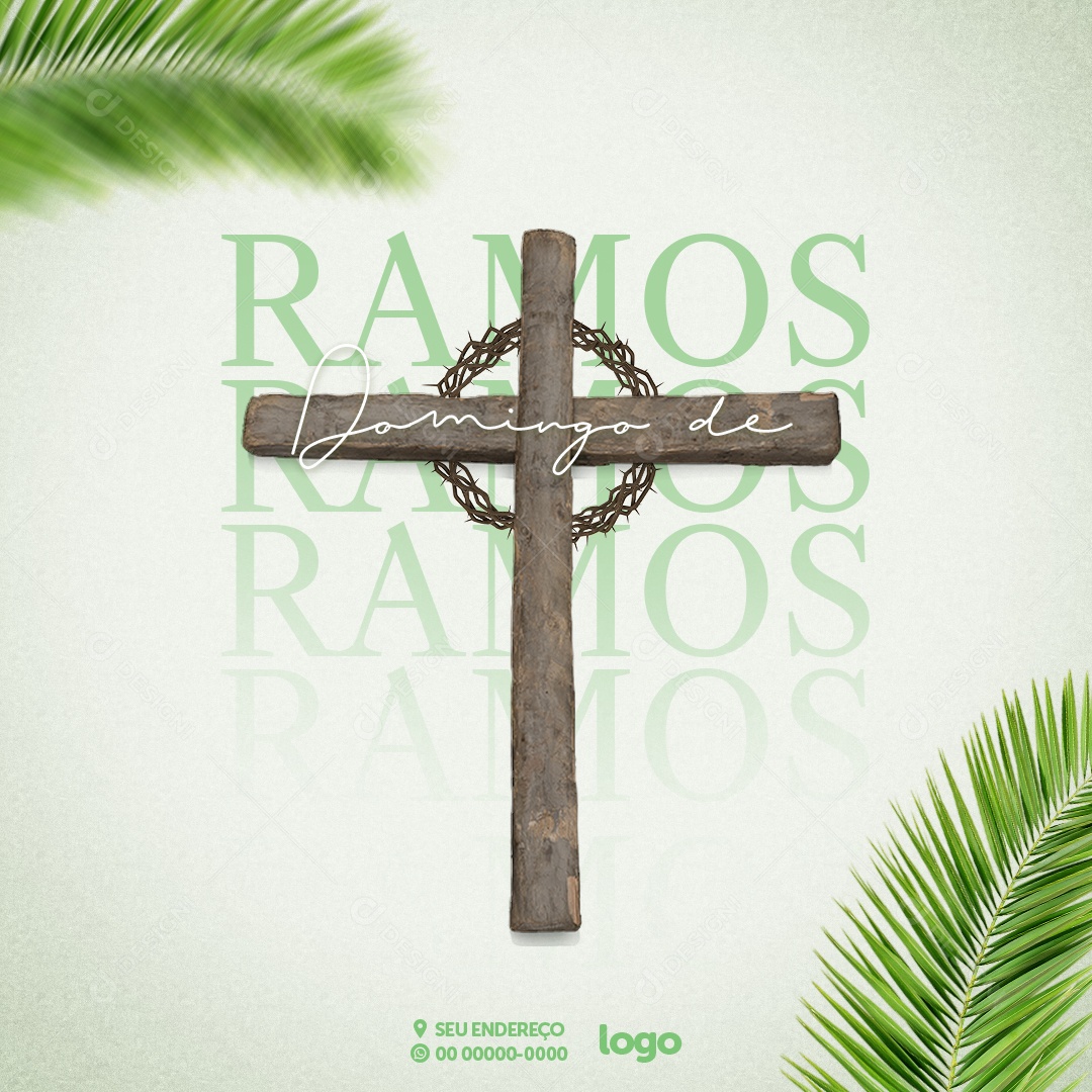 Domingo de Ramos 2 Abril Social Media PSD Editável