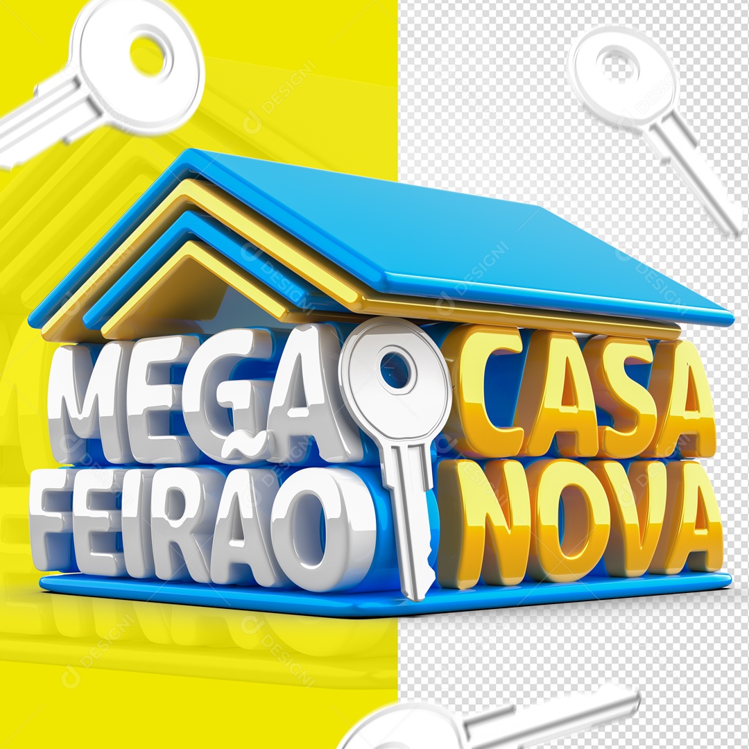 Mega Feirão Casa Nova Selo 3D Para Composição PSD