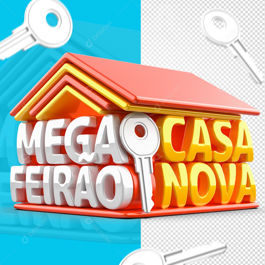 Mega Feirão Casa Nova Selo 3D Para Composição PSD