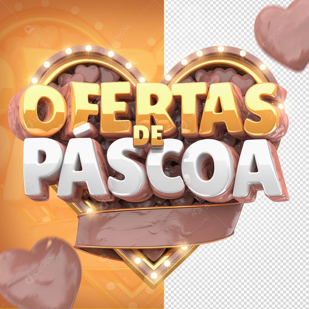 Ofertas De Páscoa Selo 3D Para Composição PSD