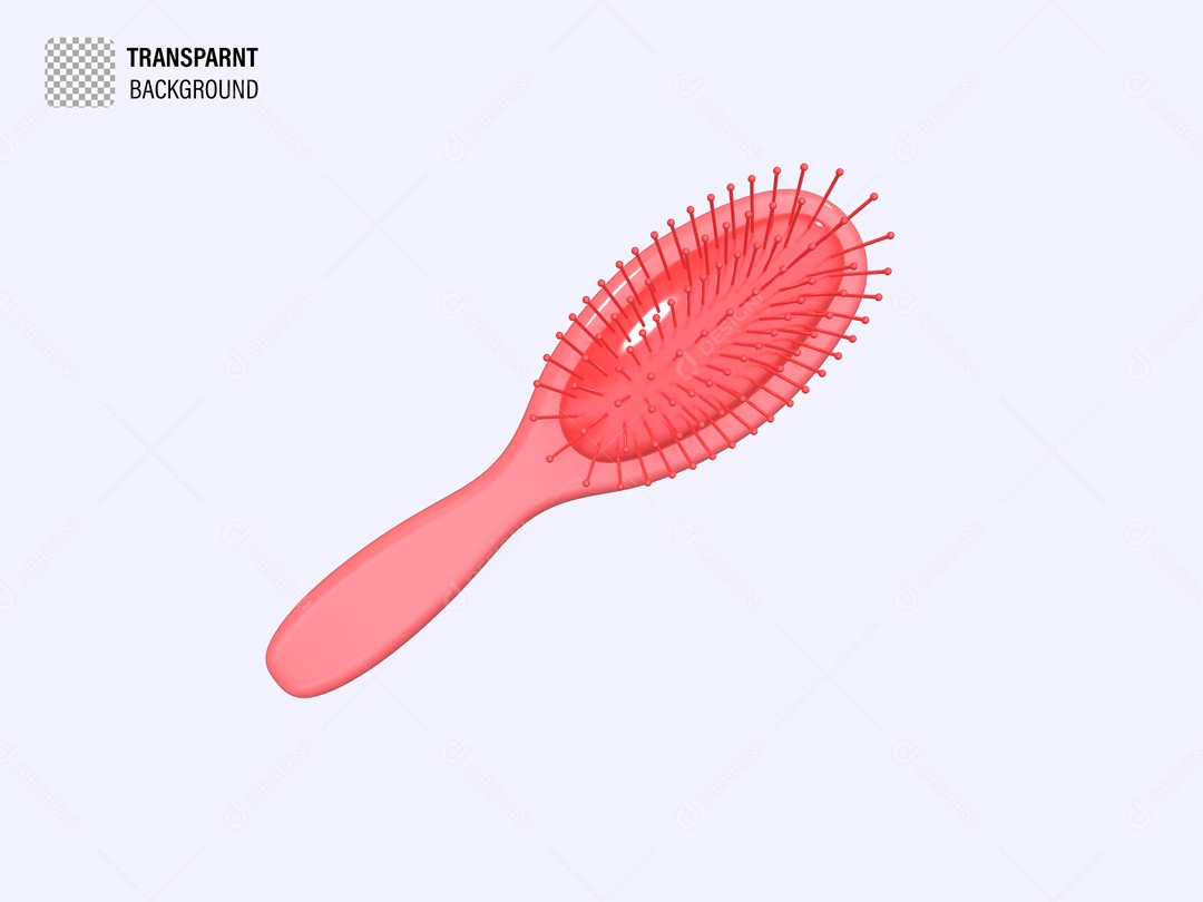 Elemento Escova De Cabelo Vermelha Para Composição PSD
