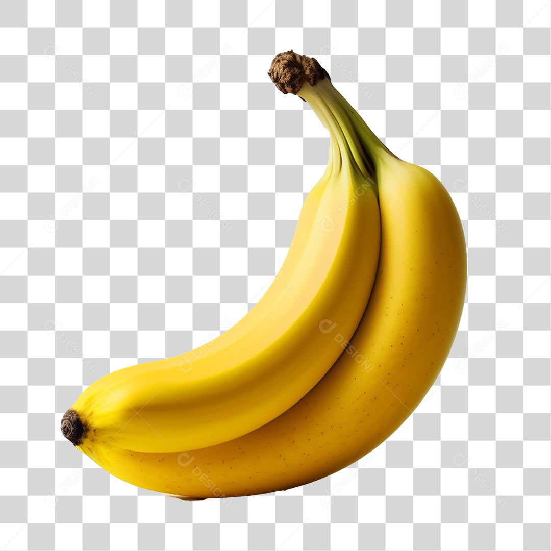 Elemento 3D Banana PNG Transparente