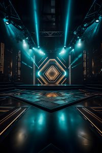 Cenário de palco com refletores