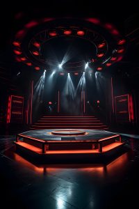 Cenário de palco com refletores