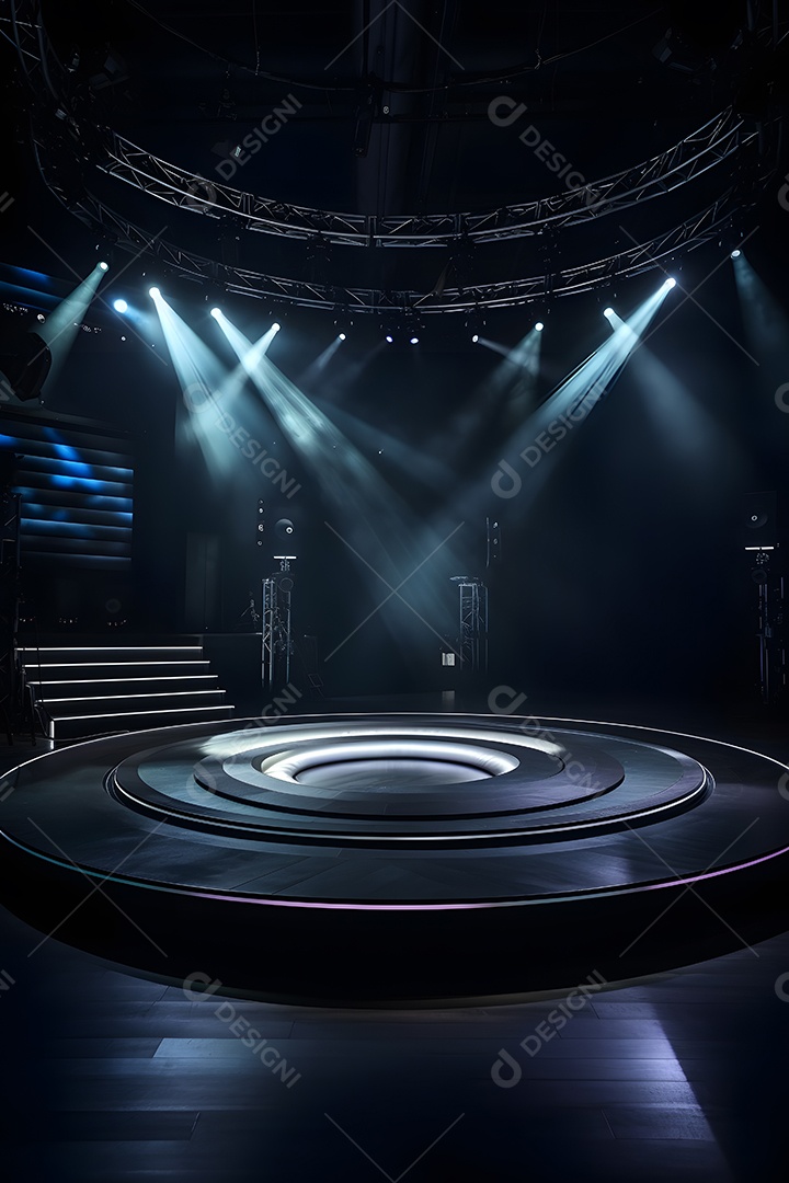 Cenário de palco com refletores