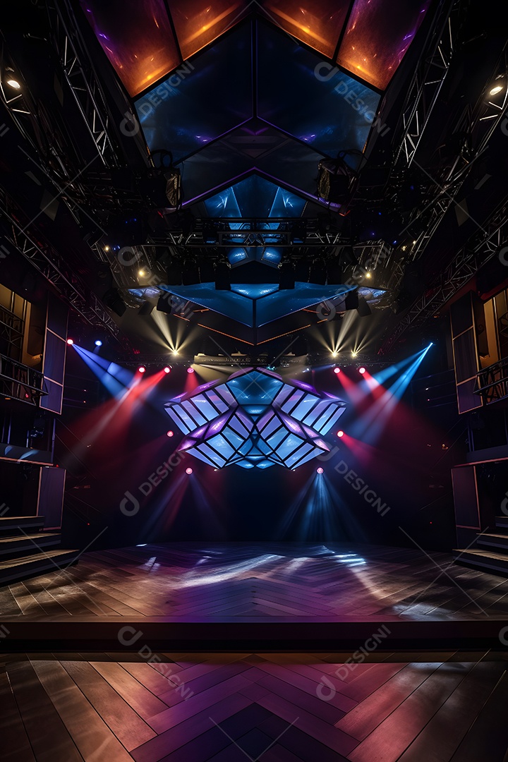 Cenário de palco com refletores