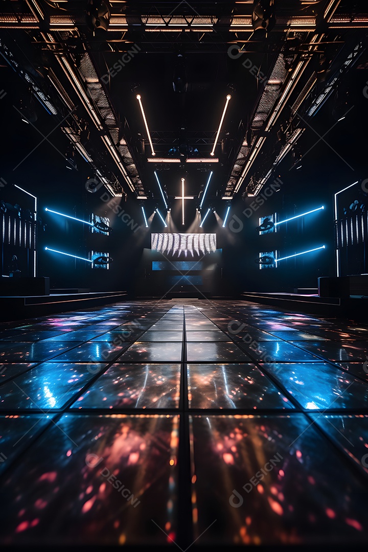 Cenário de palco com refletores