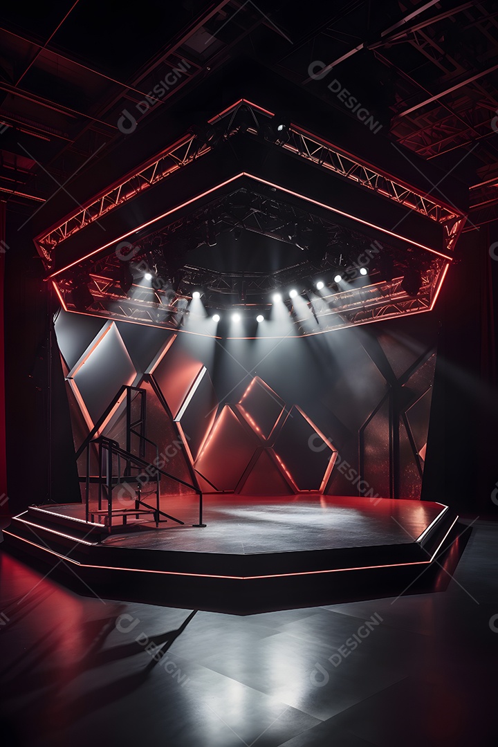 Cenário de palco com refletores