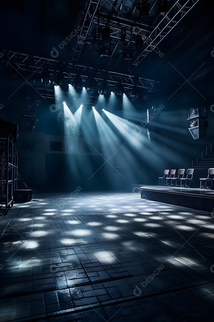 Cenário de palco com refletores