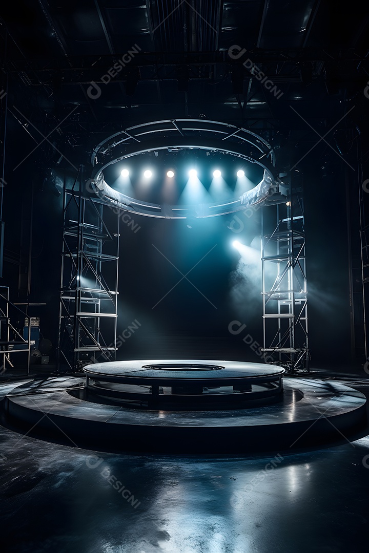 Cenário de palco com refletores