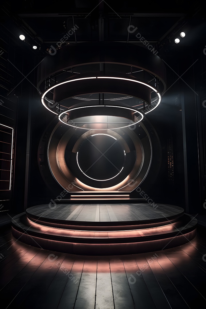 Cenário de palco com refletores