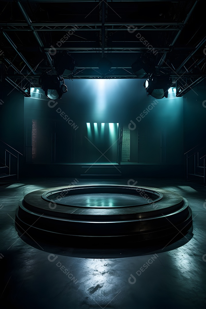 Cenário de palco com refletores