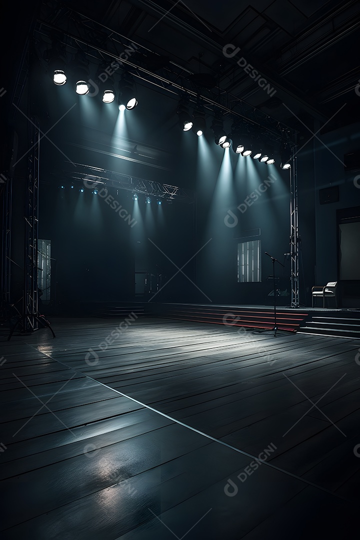 Cenário de palco com refletores