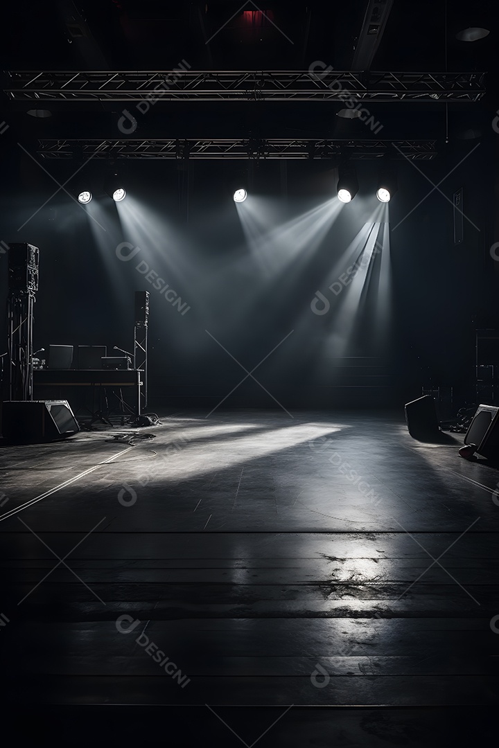 Cenário de palco com refletores