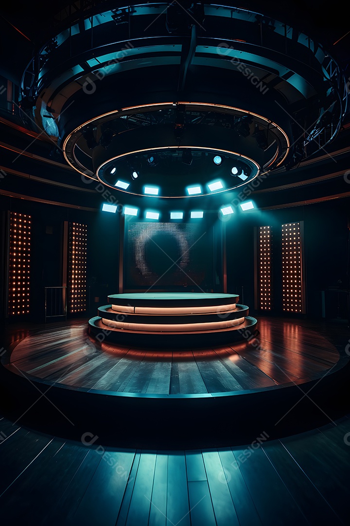 Cenário de palco com refletores